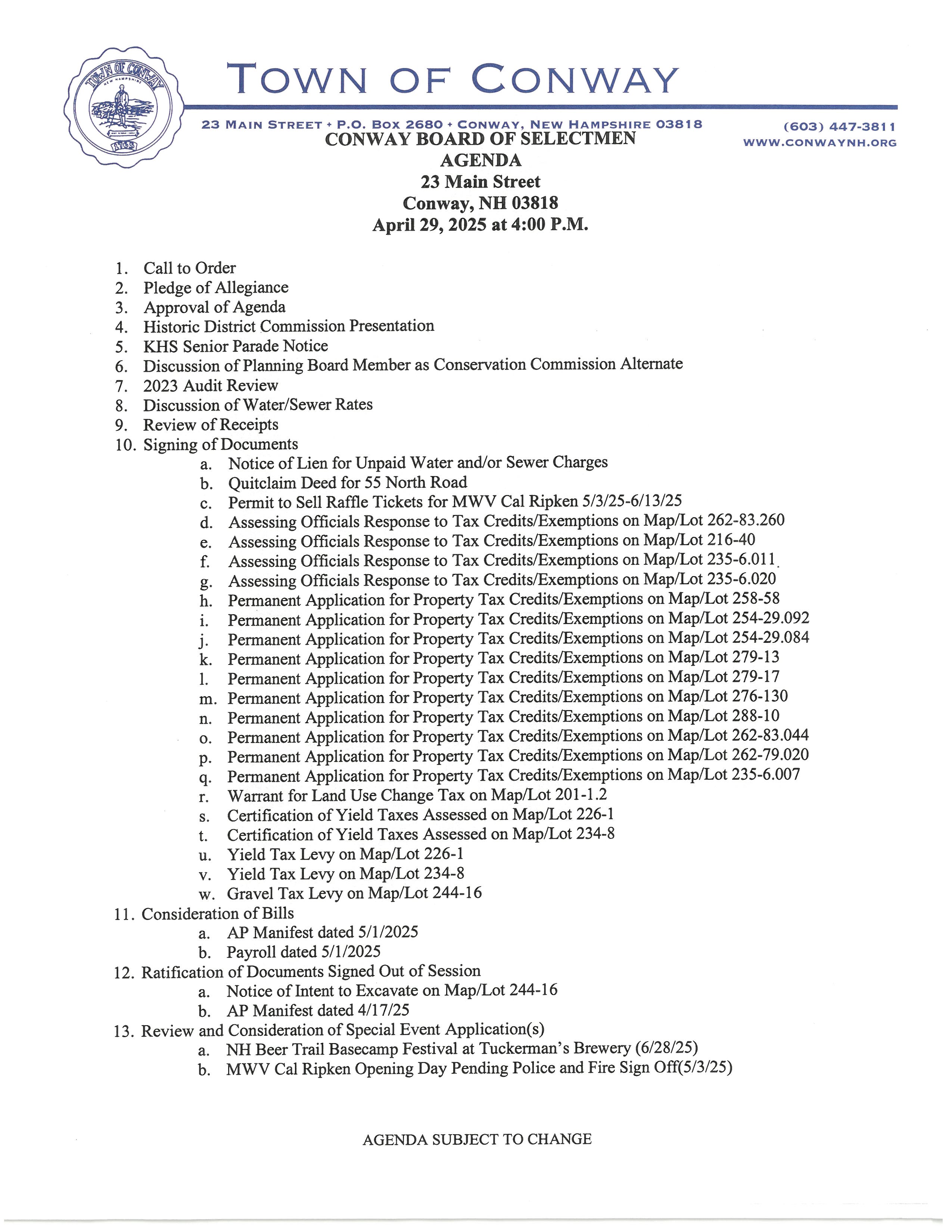 Agenda Page 1