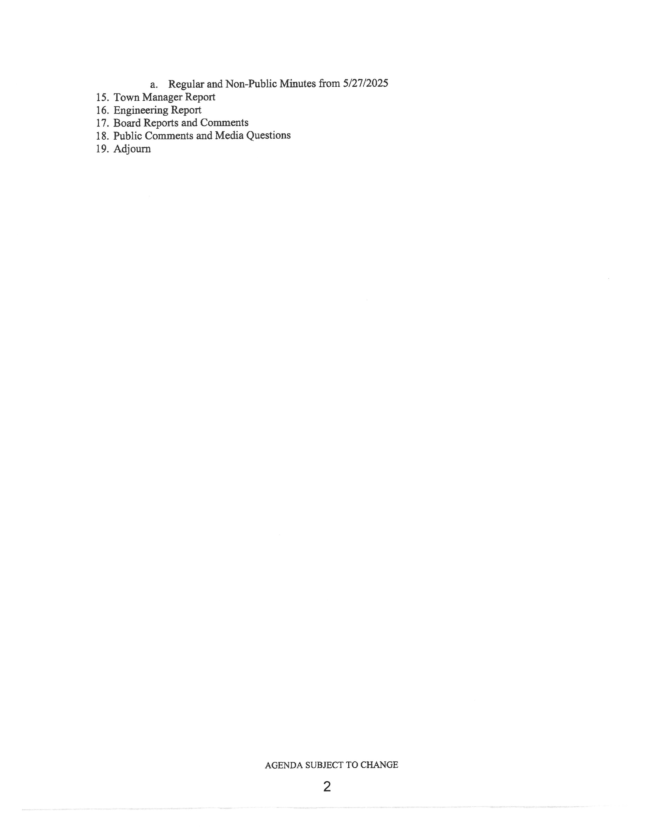 Agenda Page 2